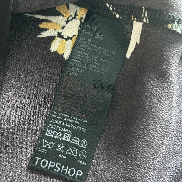 RARE Topshop Boutique Daisy Print Silk Tee ASO Hanna Marin - Picture 5 of 8